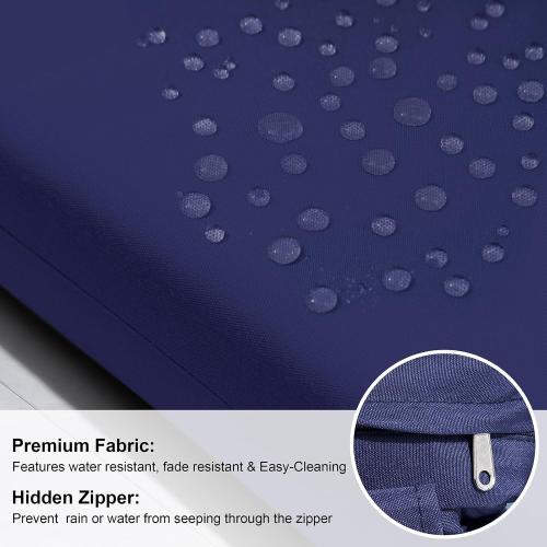 Crestlive Products Outdoor Chaise Lounge Cushions Set of 2, Water Resistant Fade Resistant Patio Furniture Lounge Chair Cushion,80 L x 23 W, Navy