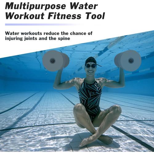 Hikeen Aquatic Exercise Dumbbells Water Dumbbell Pool Resistance Aquatic Fitness Barbells with 4 High-Density EVA Foam Pool Weights Dumbbells, for Water Aerobics Weight Loss