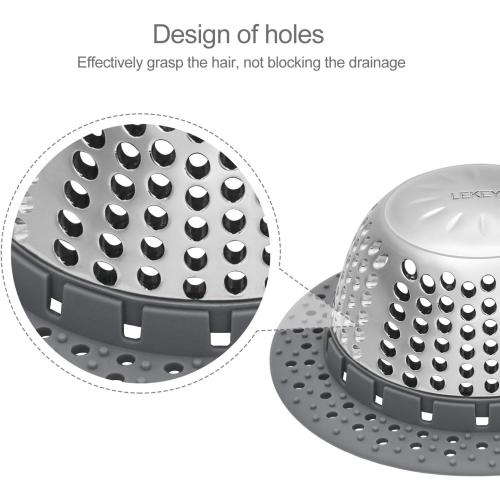 LEKEYE Drain Hair Catcher/Bathtub Drain Cover/Drain Protector for Pop-Up & Regular Drains(Patented Product)