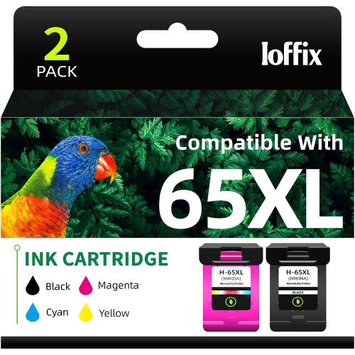 65XL Remanufactured Ink Cartridges Combo Pack Compatible with HP 65 XL Ink Cartridges Compatible with HP DeskJet 3755 3700 Series Printers (B CMY, 2 Packs)