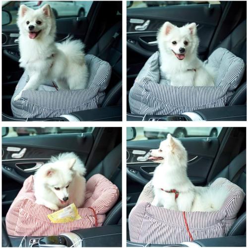 BLOBLO Dog Car Seat Pet Booster Seat Travel Safety Dog Bed for Car with Storage Pocket