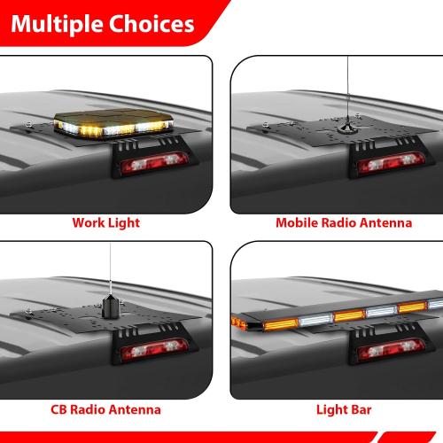 WeiSen No-Drill Light Bar Cab Mount Compatible with Chevy Silverado 1500-3500 Work Cab, Fit GMC Sierra 1500-3500 Work Cab (Non Spoiler 2020-Present) Magnetic Light Bar Mount