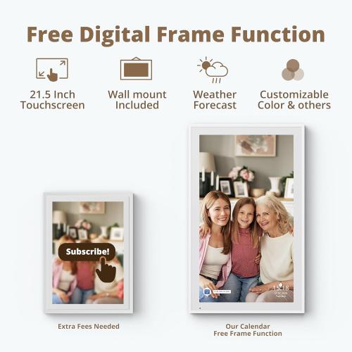 Dragon Touch  Size 21.5 Digital Calendar Chore Chart – 1080P Full HD Interactive Touchscreen, Smart Family Planner, Hearth Display Digital Calendar Wall & Desk Mountable for Seamless Scheduling