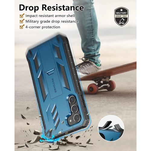FNTCASE for Samsung-Galaxy S23 Plus Case, Built-in Screen Protector Blue