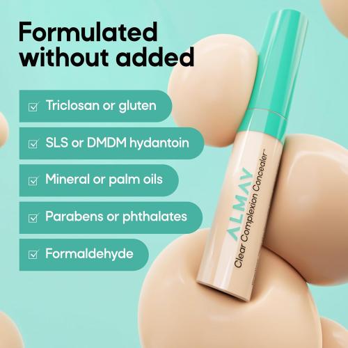 Almay Clear Complexion Concealer, 400, 0.3 fl oz | Full-coverage concealer treats acne and visibly evens skin tone over time. Instantly conceals breakouts. For acne-prone skin.