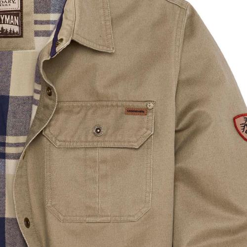 Twig Large Legendary Whitetails Men's Flannel Lined Shirt Jacket Waxed Cotton Water Resistant