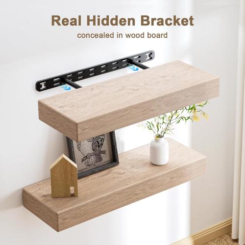 2pcs Floating Shelf Bracket Heavy Duty,Decorative Floating Shelf Hardware Hidden Black Metal Fireplace Mantel Brackets Without Jig (34X6X1.0 Without Tools)