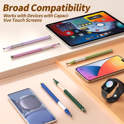 Bopomofo Stylus Pen for Touchscreen,5 PCS 2-in-1 Magnetic Stylus Pen High Sensitivity & Precision Stylus,Extended Pen Body Design,Compatible with Touch Screens(9 Tips   3 Magnetic Sheets)