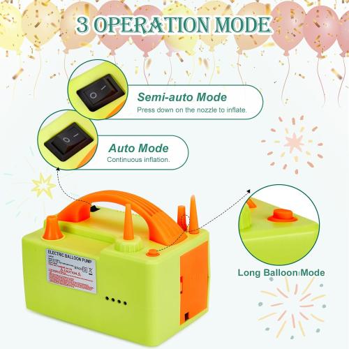 AGPtEK Electric Air Balloon Pump, 3-in-1 Electric Balloon Pump for Latex 260Q Foil Balloons 110-120V 500W Portable Electric Balloon Blower Air Pump Balloons Inflator for Party Holiday Decoration