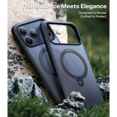 TORRAS Ostand Q3 Spin for iPhone 17 Pro Case, 360 Magnetic Stand, Fit for MagSafe, Camera Control, Built-in Kickstand, 4X Military-Grade Shockproof Slim Phone Case for iPhone 17 Pro Cover 6.3, Black