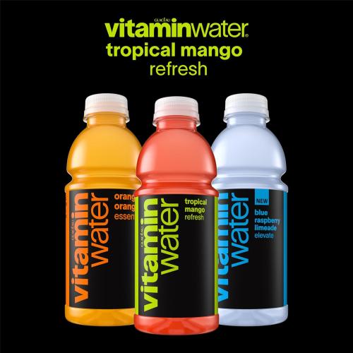 vitaminwater Refresh Tropical Mango Nutrient Enhanced Flavored Water Beverage, 20 fl oz Bottles, 12 Pack