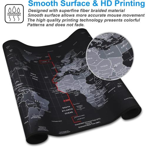 XXL Professional Large Mouse Pad & Computer Game Mouse Mat (35.4x15.7x0.1IN, Map) (90 * 40 Map)
