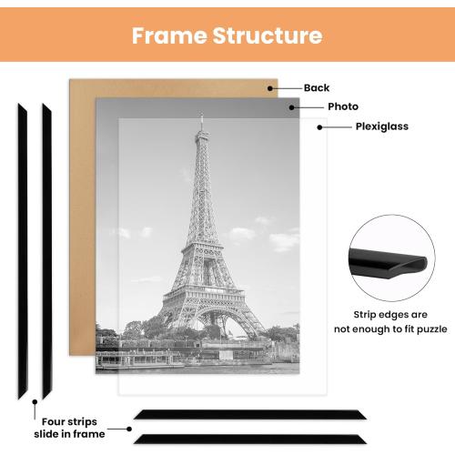 upsimples 18x24 Picture Frame Black 3 Pack, Scratch-Proof Poster Frames 18 x 24 for Photo Gallery - Slide-In Strips, Horizontal or Vertical Wall Mounting