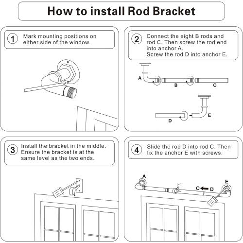 Byondeth Curtain Rods for Windows 16 to 144 Inches Adjustable Blackout Wrap Around 1 Inch Diameter Curtain Rod, Blackm‼️has scratches‼️