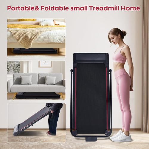 Walking Pad with Handle Bar, 3.0HP Walking Pad Treadmill with Handles, 3 in 1 Portable Under Desk Treadmills for Home Small Space, Foldable Folding Home Treadmill with Remote Control, 300LBS Capacity