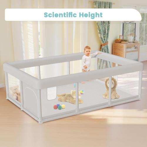 Baby Playpen Baby Playard Large playpen 74 x 50 inch, Playpen for Babies and Toddlers with Gate, Safety Activity Center for Indoor & Outdoor