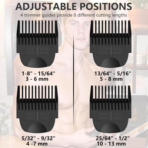 4 Pack Guards for Manscaped Lawn Mower 3.0 - Adjustable Lawnmower 3.0 Trimmer Guards with Organizer, Waterproof Guide Comb Replacement for Manscaped 3.0 Attachments, Cutting Lengths from 1/8 to 1/2