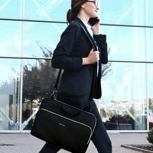 BAGSMART 15.6 Inch Laptop Sleeve Case Compatible with MacBook Pro 16 Inch,15.6 Inch HP,Dell,Acer Aspire,Asus Notebook, Protective Laptop Bag for Women with Shoulder Strap,Pocket,Handle, Black