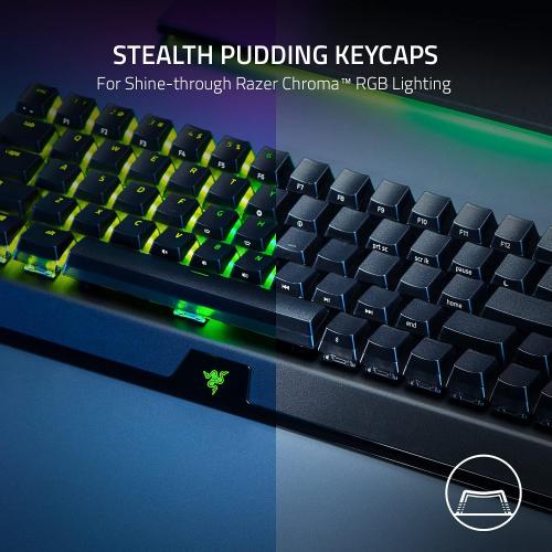 Razer BlackWidow V3 Mini HyperSpeed 65% Wireless Mechanical Gaming Keyboard: Yellow Mechanical Switches Linear & Silent - Phantom Pudding Keycaps - Chroma RGB - Up to 200 Hr Battery - Snap Tap