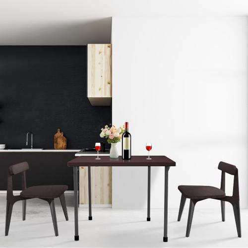 34 Folding Table, Portable Square Folding Card Table with Collapsible Legs Plastic Tables for Camping,Picnic, Office, Party, Brown