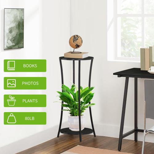 YINMIT Plant Stand Indoor,Round Potted Holder Rack,Flower Pot Stand Shelf,Round Supports Rack,Corner Plant Shelf for Balcony Garden Patio Living Room,Black