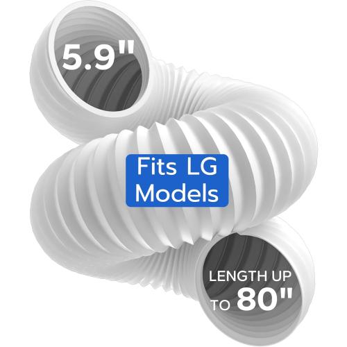 Flexible AC Exhaust Hose, 5.9 Diameter Counterclockwise AC Hose, Length to 80, Portable Air Conditioner Vent Hose Compatible with Delonghi & LG Air Conditioner Parts