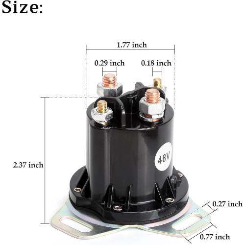 10L0L Golf Cart 48V Solenoid for EZGO RXV, 4 Terminal 150A, Replace OEM 624317, 649373