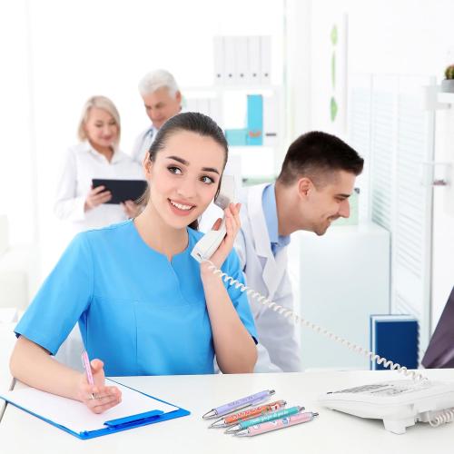 Geyee Nurse Ballpoint Pens Lovely Cartoon Nurse Pens Cute Retractable Nursing Pens Funny Ink Ballpoint Pens for Medical Assistants Students Workers Office Appreciation Gifts (10 Pcs)