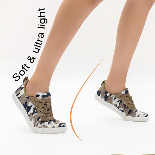 ZYEN Women's Size 9.5-10 Wide Toe Box Barefoot Shoes for Women | Wide Width Breathable Camouflage Shoes | Zero Drop Sole Fashion Non Slip Gym Sneaker Lightweight Minimalist Walking Sneaker