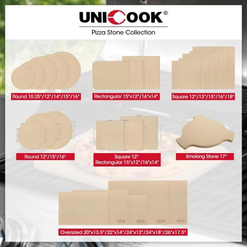 Unicook Extra Large Pizza Stone 24x18 for 36/ 48 Wall Ovens, Rectangular Baking Stone, Ideal for Baking Crispy Pizzas, Bread and Cookies, Weighs 16.9 lbs, Does Not Fit 30 Compact Ovens