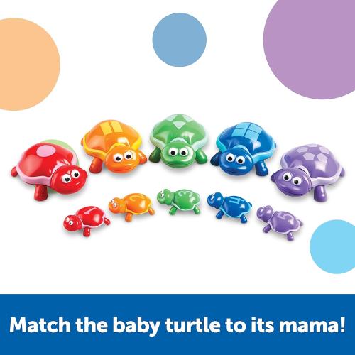 Learning Resources Number Turtles Set - 15 Pieces, Ages 18  months Fine Motor Toys for Toddlers, Counting Toys for Toddlers, Color & Sorting Toy, Turtle Toys for Kids