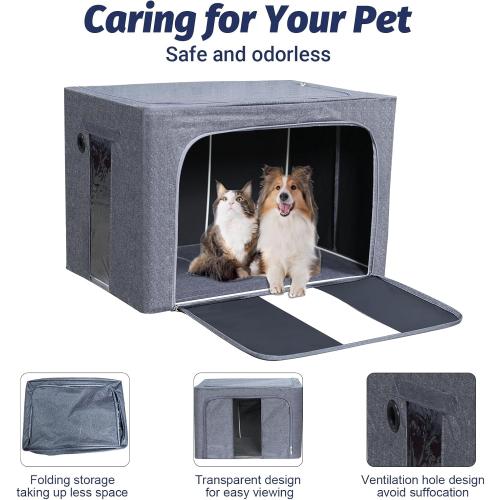 REDDOUDOU Pet Oxygen Chamber, Small Pet Incubator, Animal Humidifier Box, Pets Delivery with Padded Cotton, Cat's Nest, Pets Humidifier Accessories for Dogs, Cats, Puppies, Kittens(100L)
