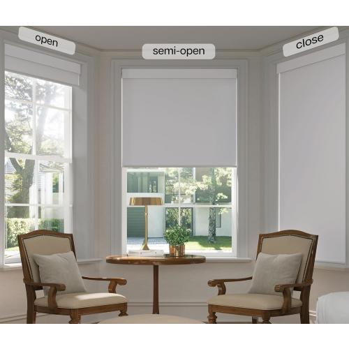 LazBlinds No Drill Blinds for Indoor Windows, Blackout Roller Shades, Cordless Window Blackout Blinds, Thermal Insulated Fabric UV Protection for Home and Office, 35 W x 72 H, White