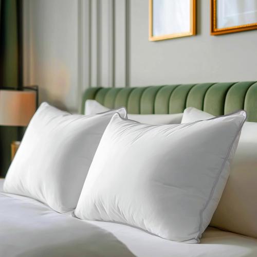 SANSWAN Luxury Goose Down Pillow King Set of 2, Cooling Breathable Hotel Quality Medium Firm for Hot & All Position Sleepers, Hypoallergenic