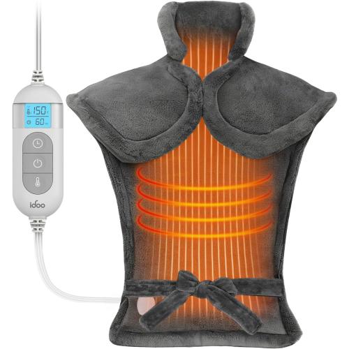 iDOO Electric Heating Pad for Back, FSA Eligible Items, Birthday Mothers Day Gifts for Mom Women, Weighted Large Heat Pad 24x33 for Neck & Shoulders Pain Relief, 5 Heat & 4 Timer Settings