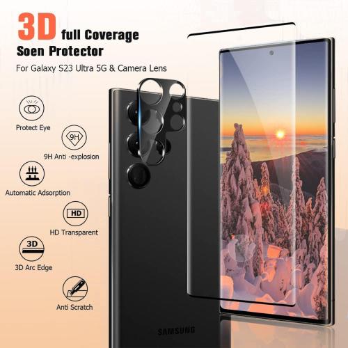 XDesign [2 2 Pack Galaxy S23 Ultra Screen Protector, 9H Tempered Glass Scratch Resistant, Ultrasonic Fingerprint Support, For Samsung Galaxy S23 Ultra 5G 6.8 Inch Glass Screen Protector