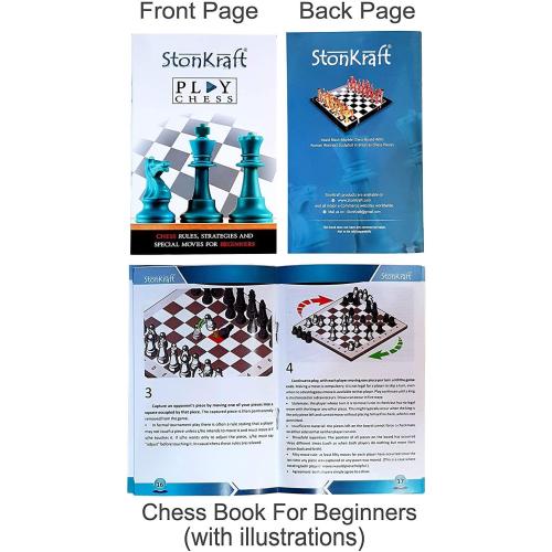 StonKraft - 10 X 10 Chess Board with Wooden Base & Stone Inlaid & Stone Pieces Game Set