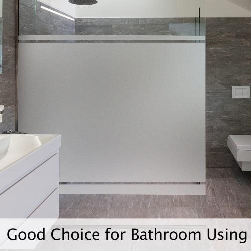 HIDBEA Frosted Window Privacy Film Heat Control UV Blocking, Static Cling Non-Adhesive Reusable Door coverings for Bathroom Home Office (Frosted 17.5 Inch x 6.5 Feet)