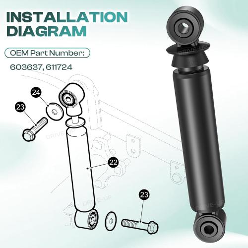 Drive-up Rear Shock Absorbers for EZGO RXV Golf Cart Gas Electric Models 2008-2013.2,Replaces 603637 611724