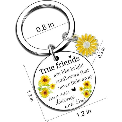 Ikacvb Sunflower Gifts For Women Best Friend Keychain Friendship Gifts For Bestie Bff Friends Female Birthday Gift For Women Leaving Going Away Gift Christmas Stuff