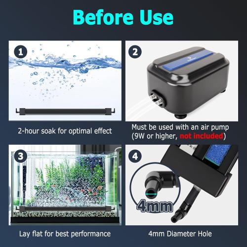 fishkeeper Submersible Fish Tank Light with Air Bubble Hole Color & Brightness & Timers Adjustable IP68 Waterproof Aquarium Bubble Light for Fish Tank Accessories Bubbler Wall (9W, Pump Not Included)