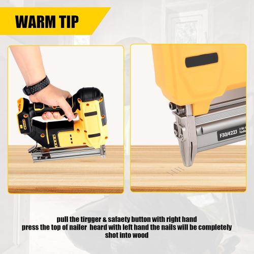 18 Cordless Brad Nailer for 20V MAX Battery, 2 in 1 Electric Nail Gun/Staple Gun Powered with 2000 Nails, for Trim Wood Crafting Home DIY (Not Included Battery)