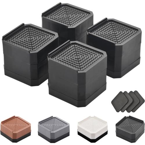 Bed Risers Furniture Risers Heavy-Duty Rectangular Adjustable Block Lift to 3 inches and 4.3 inches Desk, Sofa, Chair Legs, Refrigerator, Washing Machine Support up to 4000 pounds