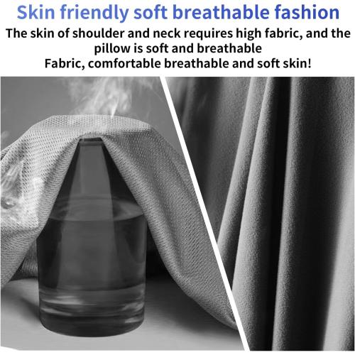LIQUN Memory Foam Car Neck Pillow, Neck Support Pillow, Neck Support Pad Pain Relief, Adjustable Belt and Breathable Detachable, Suitable for Most Car Pillows Grey