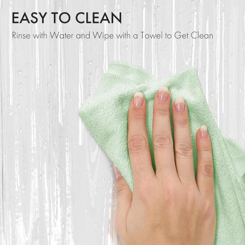 AmazerBath Shower Curtain Liner 2 Pack, 72 x 96 Inches Extra Long PEVA Plastic Shower Liner with 3 Weighted Stones and 12 Rustproof Metal Grommet, Lightweight Waterproof Shower Curtain - Clear