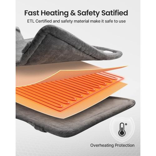 RENPHO Electric Heating Pad - 6 Heat Levels for Neck, Shoulder, and Back, Weighted Pad for Snug Fit - Machine Washable, ETL Safety Certified for Cold Nights and Winter, FSA Eligible