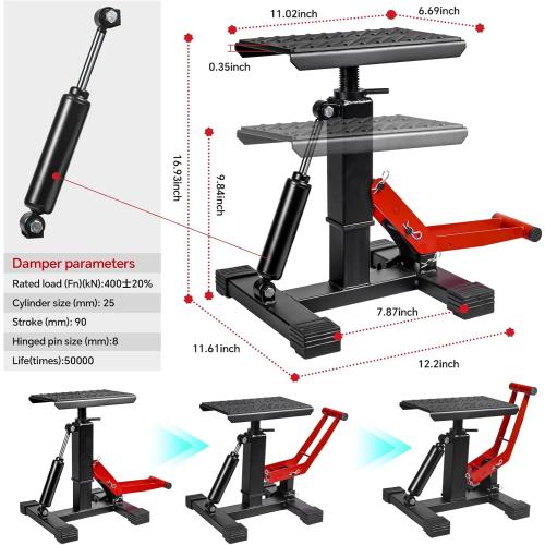 Adjustable Dirt Bike Stand & Powersport Jack 1000LBS Capacity, Heavy Duty Hydraulic Motorcycle Lift Stand & Center Stand for Maintenance, Dirt Bike Accessories for Garage & Shop