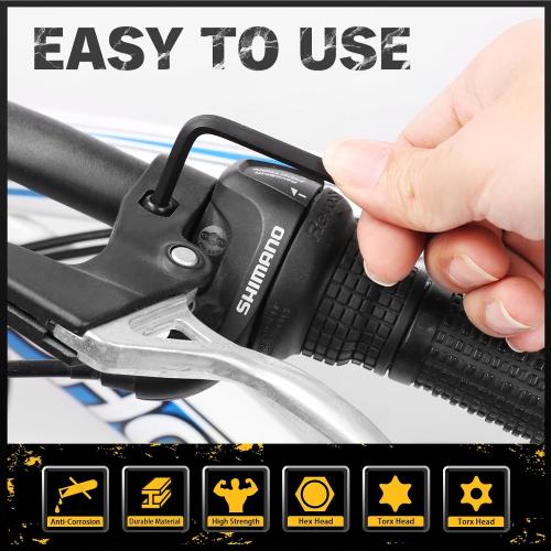 ELEAD Hex Key Allen Wrench Set: 41-Piece Hex and Torx Key Set with Torque Handle, Standard SAE(0.028-3/8) & Metric(0.7mm-10mm) & Torx(T9-T50) in Storage Case, Heat Treated Chrome Vanadium Steel