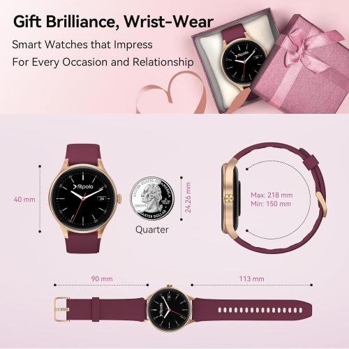 Smart Watches for Women/Men, 1.27 HD Smartwatch Fitness Tracker with Bluetooth Calls (Make/Answer), Heart Rate/SpO2/Sleep Monitor, 12 Days Battery, IP68 Waterproof - Purple