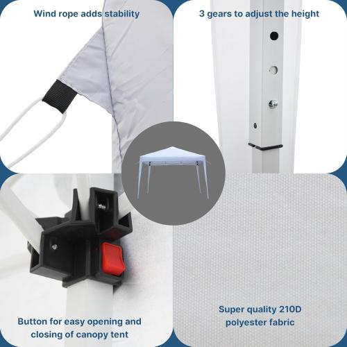 Outvita 10x10ft Ez Pop Up Outdoor Canopy Tent, Portable Commercial Instant Tent with Carry Bag for Party Wedding Birthday BBQ Events